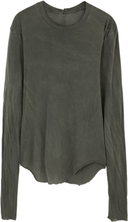 Stella Long Sleeve Tissue Cotton Tee - Army Green