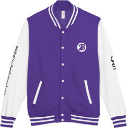 Unisex OATH Heavyweight Letterman Jacket - Red and White Classic Style with Text Design