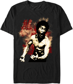 Mens Bruce Lee Angry Pose T Shirt - Black - Medium