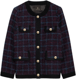 Lydia Jacket - Blue And Red Tweed