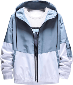 Men's Outdoor Sports Casual Jacket with Hat Hiking Coat Light Trench Coat 3XL Mens Rain Jacket Men's Jackets