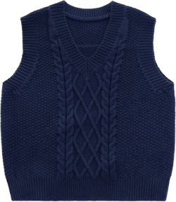 SEAUR Toddler Kids Sweater Vest V Neck Cable Knit Argyle Sweater Vest Boys Girls Sleeveless Uniform School Pullover Knitwear 6-7 Years Navy Blue
