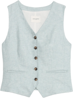 Linen-Blend Classic Vest