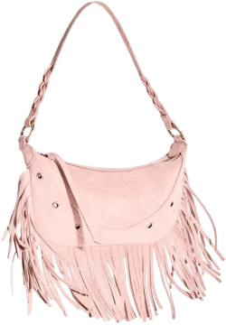 Faux suede bag with fringing