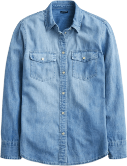 Wren slim western chambray shirt in Callie wash