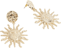 Rustic Gold Hammered Sun Earrings