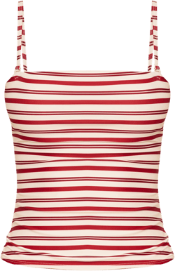Red Striped Tankini Top