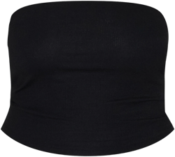Plus Black Soft Rib Bandeau Top