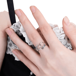 Custom Initial Heart & Flower Ring - Dainty Letter Design - Perfect Initial Ring for Anniversary or Birthday Gift for Her.