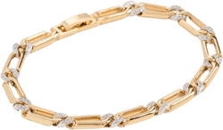 The Two-Tone Pave Link Bracelet