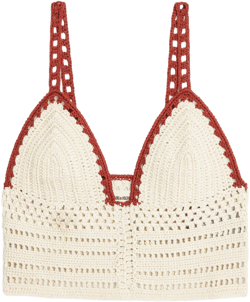 Taly Women's White Crochet Tank Top