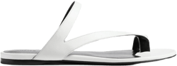 Aimee Flat Sandal in Optic White Leather