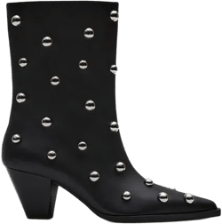 Studded high-heel ankle boots