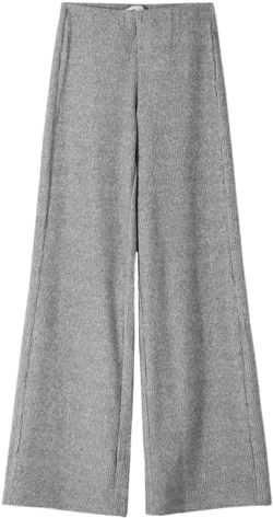 Ribbed soft touch wide-leg pants