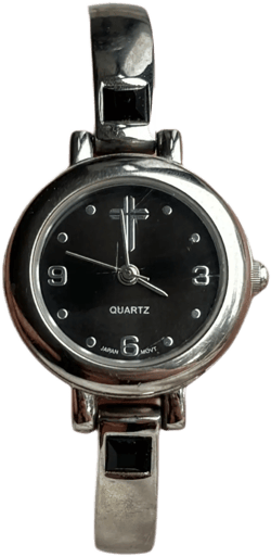 00s Black and Silver Cross Watch