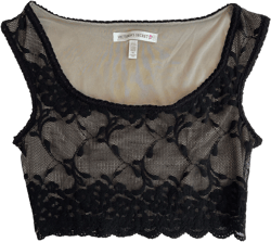 00s Black lace crop top (XS/S)