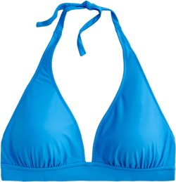 DD halter tie-back bikini top with mesh - BONDI BLUE