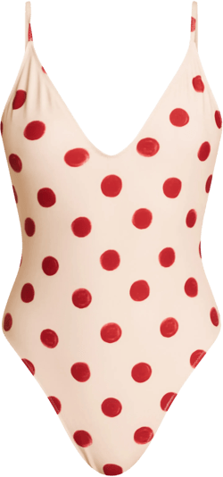 Red Polka Dot Scoop Swimsuit