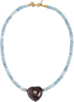 Opal Heart Beaded Necklace