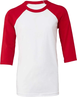 Bella+Canvas Childrens/Kids 3/4 Sleeves Baseball Tee Medium White/Red