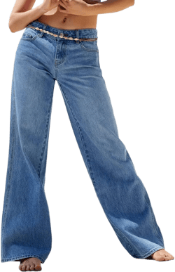 PacSun Women's Casey Low Rise Baggy Jeans Astrid 33 Short Blue