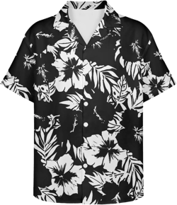 doginthehole Men's Hawaiian Short Sleeve Button Down Shirt Summer Tropical Flower Parrot Print Beach Aloha Party Wear Shirt