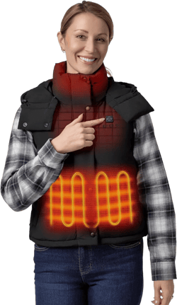 ORORO Women's Down Heated Cropped Vest with Battery, Lightweight Puffer Heating Vest (Charger Not Included)