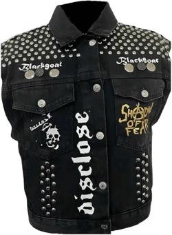 ZM ATTIRE Juice Wrld Black Denim Vest With Studs : Clothing, Shoes & Jewelry