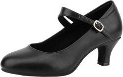 Ankle Strap Dance Heels Womens Character Shoes Ballroom Latin Dress Pumps 10 Black