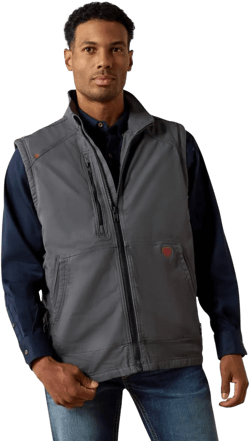 Ariat Men's FR DuraLight Cordura Canvas Vest Iron Grey 4X-Large