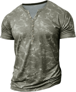 RTRDE Men's Graphic Tees Short Sleeve Lightweight Button V Neck Casual Summer Basic Henley Tee Shirt, M-3XL Army Green XX-Large