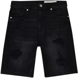 Ripped denim Bermuda shorts