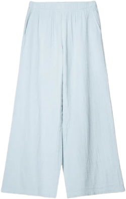 Wide-leg rustic double cloth pants