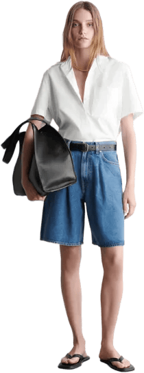 WIDE-LEG DENIM SHORTS
