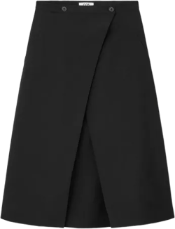 TAILORED WOOL MIDI WRAP SKIRT