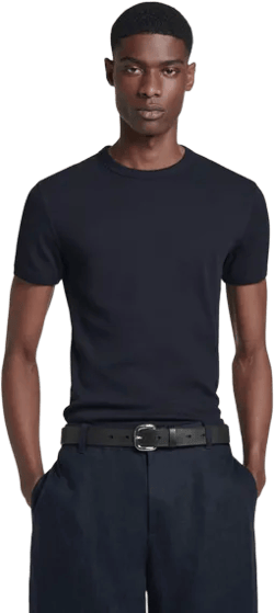 SLIM RIBBED COTTON T-SHIRT