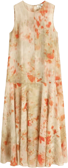 SHEER FLORAL-PRINT MAXI DRESS