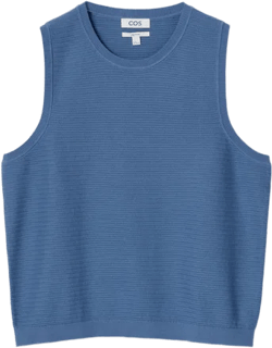 TEXTURED KNITTED COTTON TANK TOP