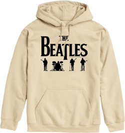 Men's The Beatles Silhouettes Black -Men's Pullover Fleece Hoodie Graphic Fleece Pullover Hoodie - Oat - 3 X-Large