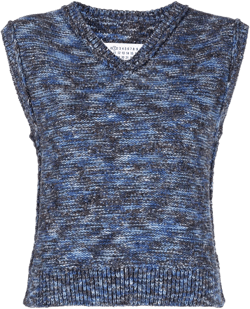 melange-knit vest