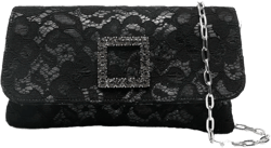 corded-lace clutch bag