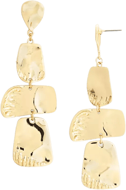 AQUA Hammered Sculptural Statement Earrings - Exclusive