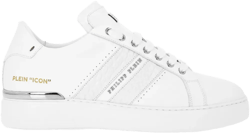 logo-embellished leather sneakers