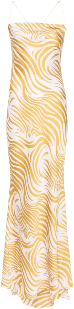 zebra-print sleeveless silk dress 