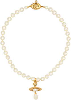 One Row Pearl Drop choker 