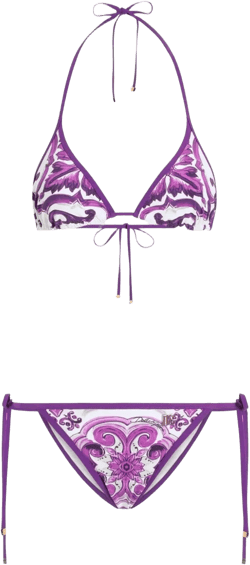 Majolica-print bikini
