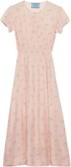 floral pongé midi dress