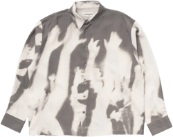 abstract-print button-up shirt