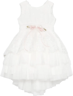 floral-appliqué dress