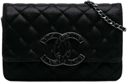 2011 Iridescent Caviar Crystal CC Wallet On Chain crossbody bag